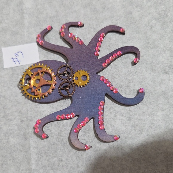 Hand Crafted 3.5x3" STEAMPUNK Octopus Buyers Choice Of 1 - Picture 3 of 4